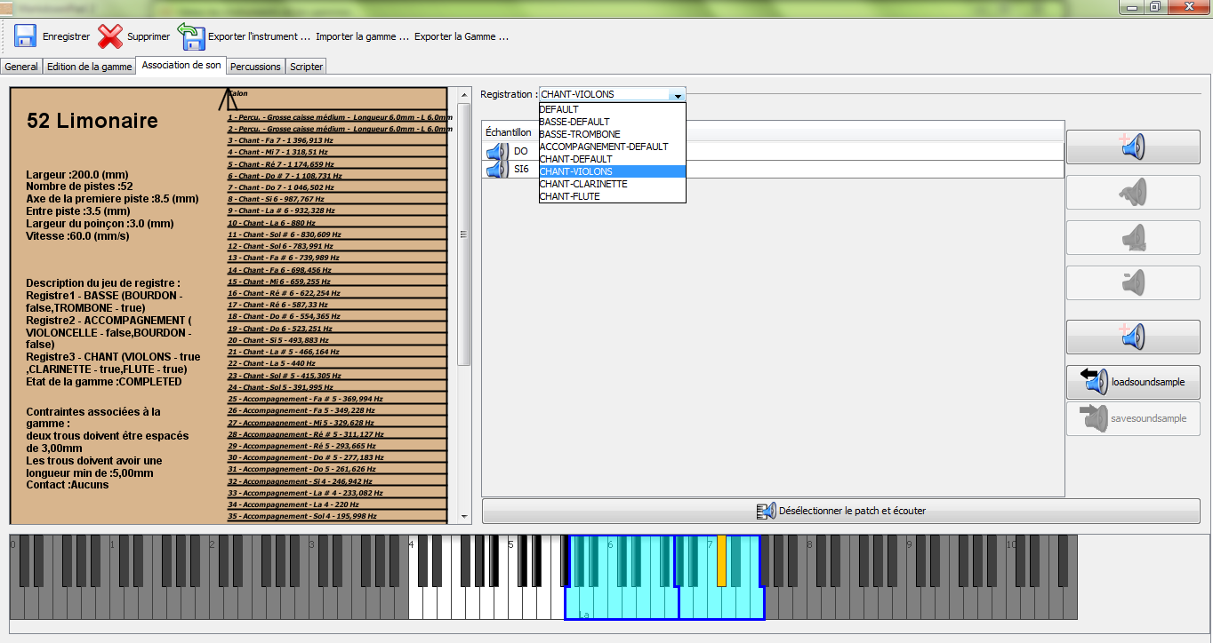 Editeur d'instrument